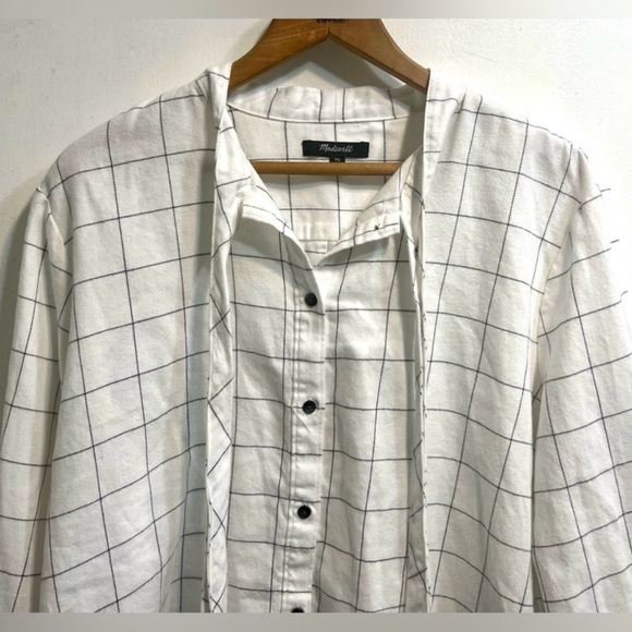 NWOW Madewell Flannel Tie-Neck Shirt Windiowpane
Pattern - Size XL - Picture 9 of 14